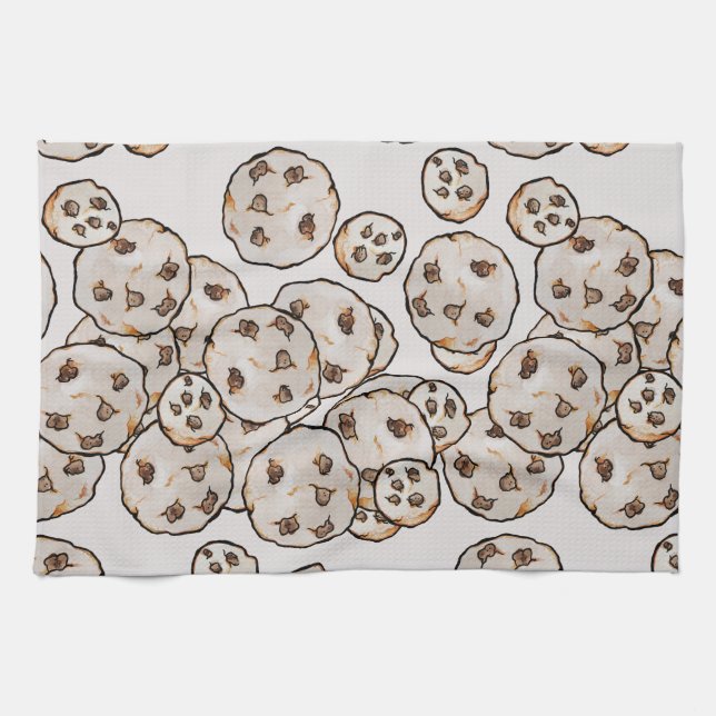 Chocolate Chip Cookies Pattern                     Kitchen Towel (Horizontal)