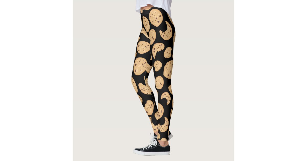 Chocolate Chip Cookies Pattern Leggings by A Little Leafy