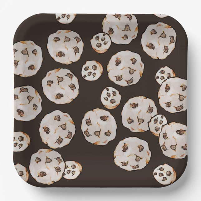 Chocolate Chip Cookies Pattern                     Paper Plates (Front)