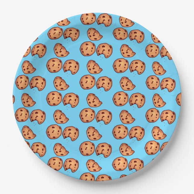 Chocolate Chip Cookies Pattern Paper Plates (Front)
