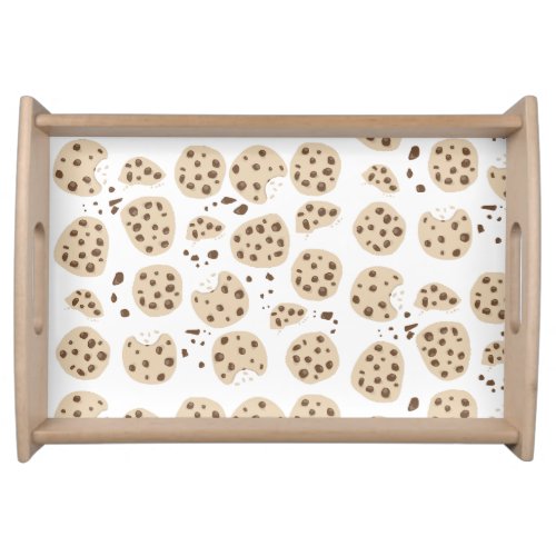 Chocolate Chip Cookies Pattern Serving Tray