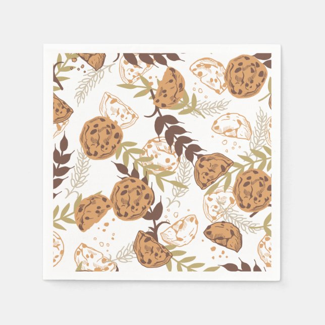chocolate chip cookies pattern white ver napkins (Front)