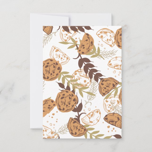 chocolate chip cookies pattern white ver thank you card (Front)
