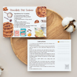 Chocolate Chip Cookies Recipe Card - Postcard