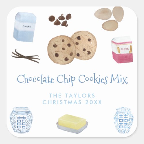 Chocolate Chip Cookies Recipe Mix DIY Gift Square Sticker