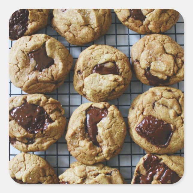 Chocolate Chip Cookies Square Sticker (Front)