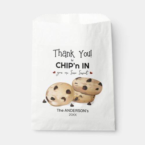 Chocolate Chip Cookies Thank You Baking Gift Favor Bag