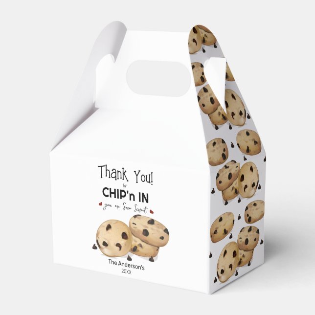 Chocolate Chip Cookies Thank You Baking Gift Favor Boxes (Front Side)