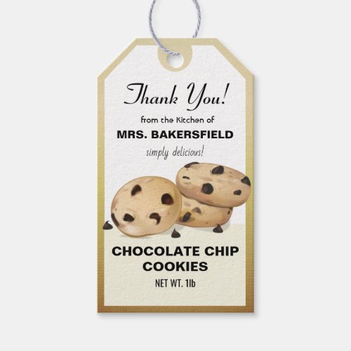 Chocolate Chip Cookies Thank You Baking Gift Gift Tags