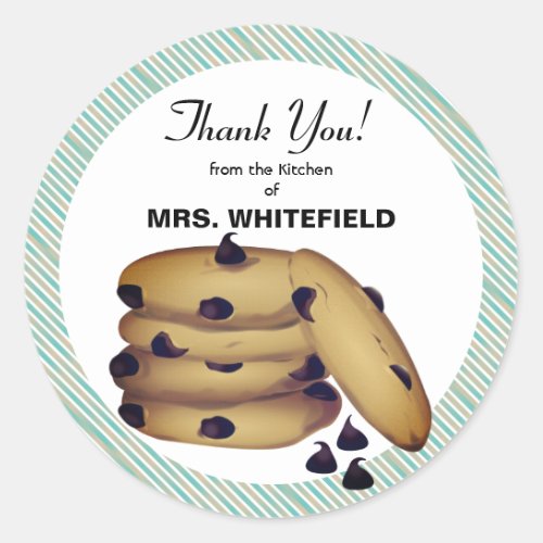 Chocolate Chip Cookies Thank You Canning Gift Classic Round Sticker