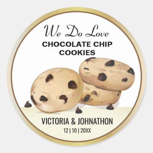 Chocolate Chip Cookies Thank You  Wedding Classic Round Sticker