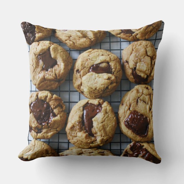 Chocolate Chip Cookies Throw Pillow (Front)