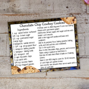 Chocolate Chip Cowboy Cookies Recipe Card
