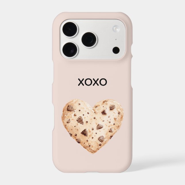 Chocolate Chip Heart Cookie iPhone Case (Back)