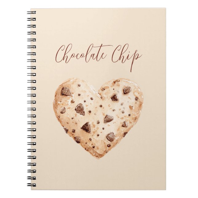 Chocolate Chip Heart Cookie Notebook (Front)