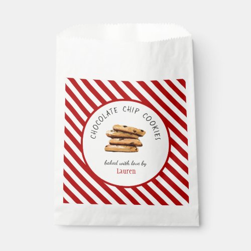 Chocolate chip holiday cookie bakers  favor bag