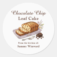 Chocolate Chip Loaf Cake Gift Label