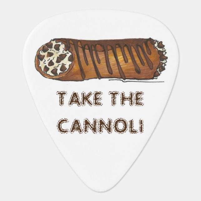 Chocolate Chip Take the Cannoli Italian Food Gift Guitar Pick (Front)