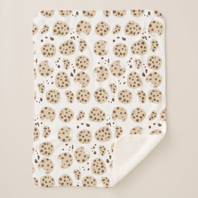 Chocolate Chip Treats Pattern Sherpa Blanket (Front)