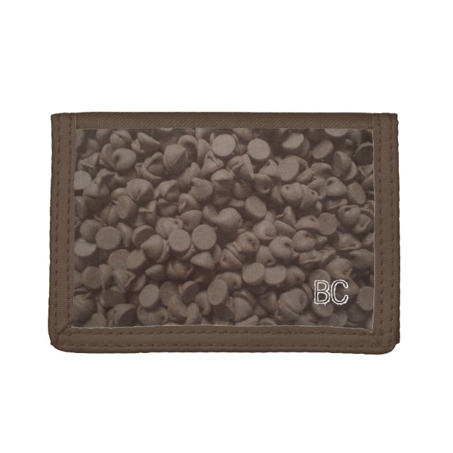Chocolate chip wallet with personalizable monogram (Front)
