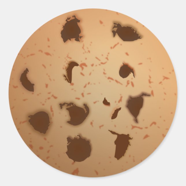 Chocolate chips cookie classic round sticker (Front)