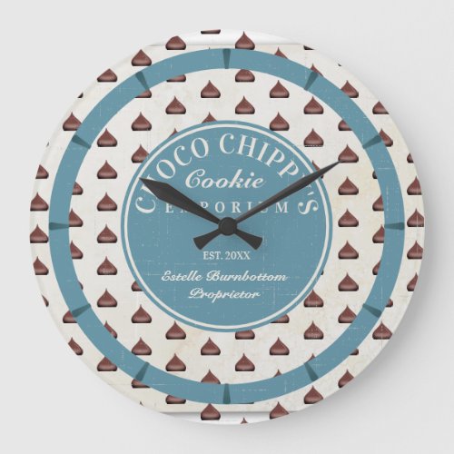 Chocolate chips cookie lovers baking kitchen large clock