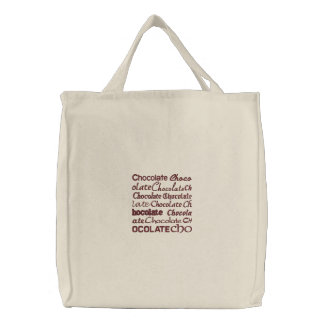 Chocolate, Chocolate, Chocolate, C... Embroidered Tote Bag