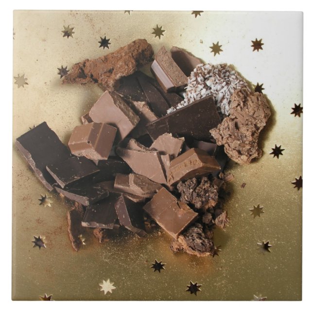 Chocolate chunks ceramic tile (Front)