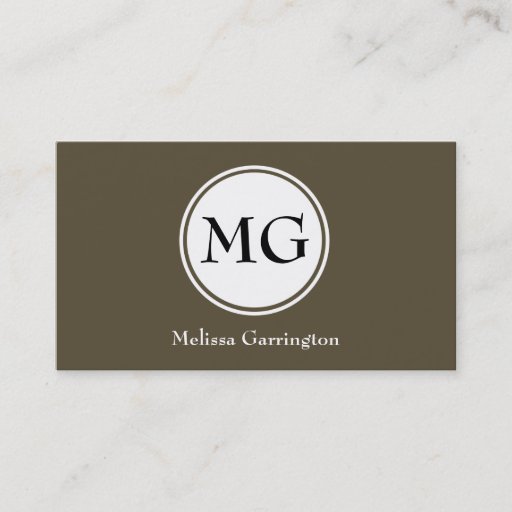 Customizable Chocolate Circle Monogram Custom Business Cards