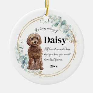 Chocolate Cockapoo Dog In Loving Memory Memorial Ceramic Ornament
