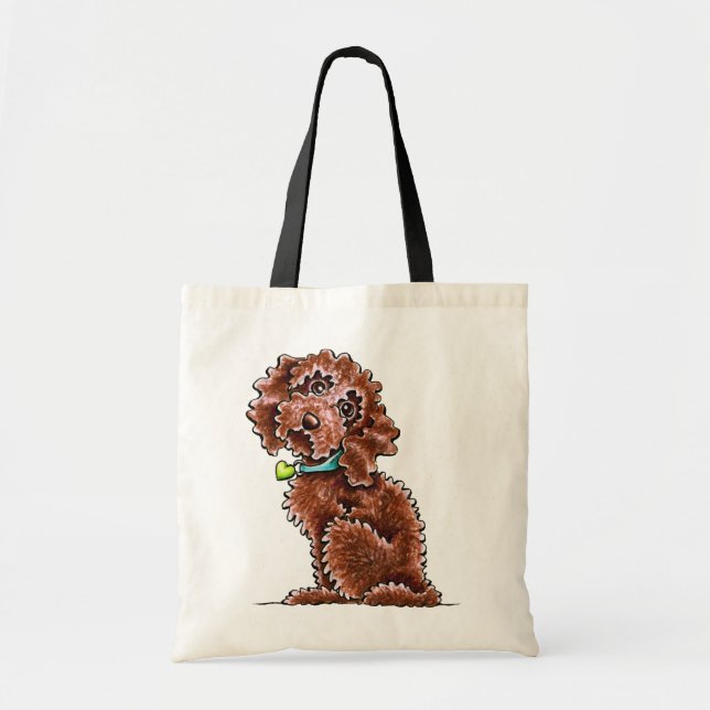 Chocolate Cockapoo Heart Collar Tote Bag (Front)