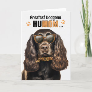 Chocolate Cocker Dog Best HuMOM Ever Mother's Day Holiday Card