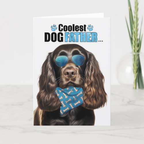 Chocolate Cocker Dog Coolest Dad Ever Fathers Day Holiday Card