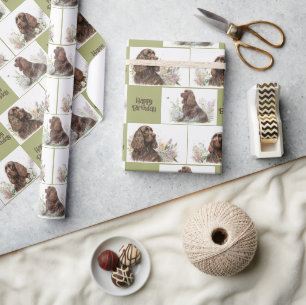 Chocolate Cocker Spaniel Birthday Wrapping Paper