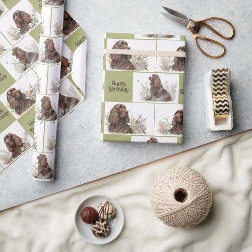 Chocolate Cocker Spaniel Birthday  Wrapping Paper
