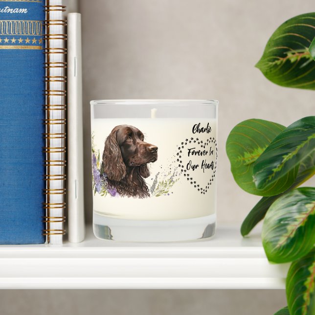 Chocolate Cocker Spaniel Pet Memorial Scented Candle (Shelf)