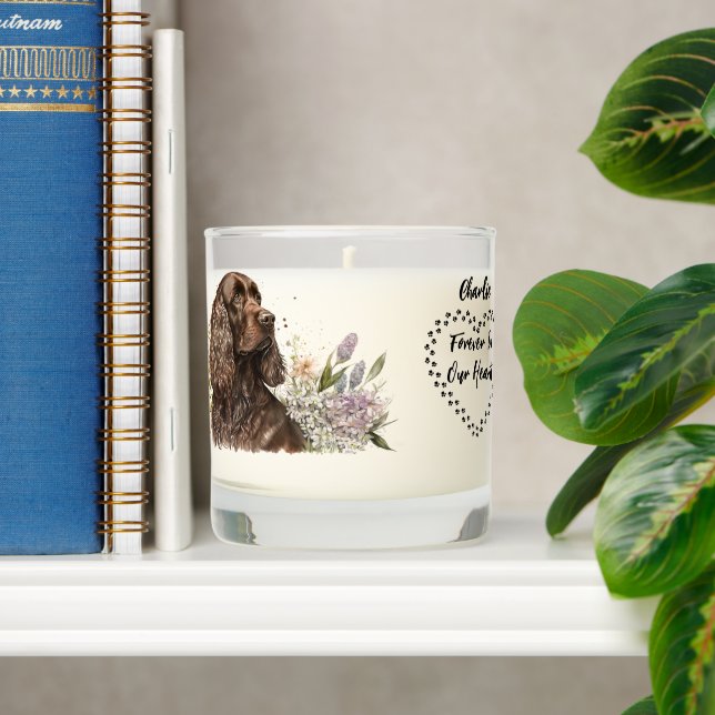 Chocolate Cocker Spaniel Pet Memorial Scented Candle (Shelf)