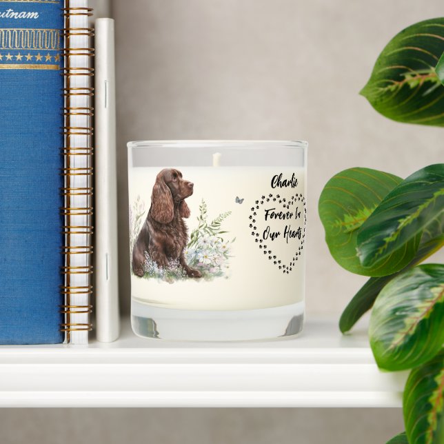 Chocolate Cocker Spaniel Pet Memorial Scented Candle (Shelf)