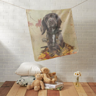 Chocolate cocker spaniel puppy baby blanket