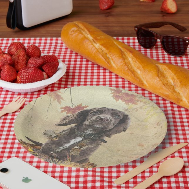 Chocolate cocker spaniel puppy     paper plates (Picnic)