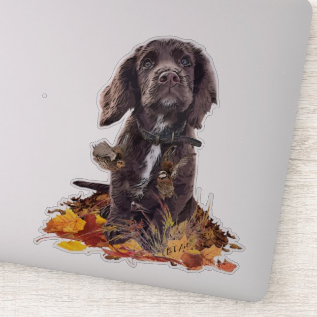Chocolate cocker spaniel puppy      sticker (Detail)