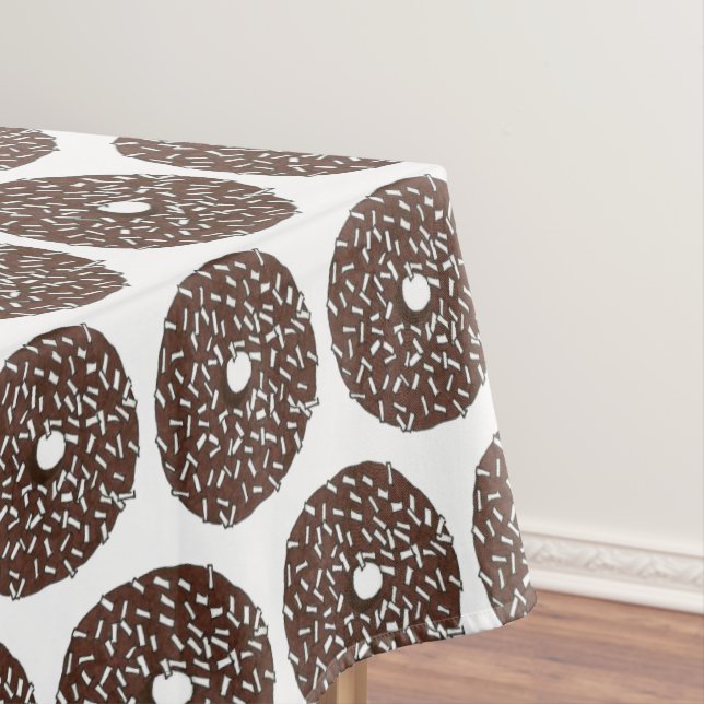 Chocolate Coconut Cake Donut Doughnut Breakfast Tablecloth (In Situ)