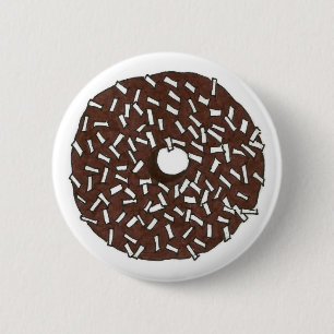 Chocolate Coconut Donut Doughnut Breakfast Food Button