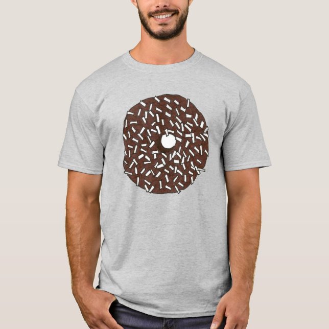 Chocolate Coconut Donut Doughnut Donuts Food Tee (Front)