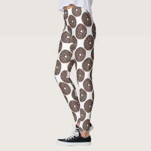 Chocolate Coconut Donut Doughnut Print Foodie Food Leggings