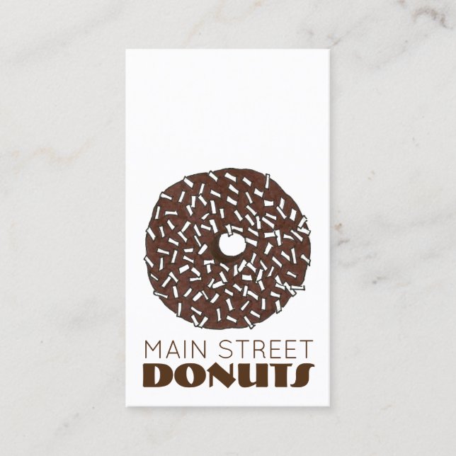 Chocolate Coconut Donut Doughnut Shop Donuts Food Business Card (Front)