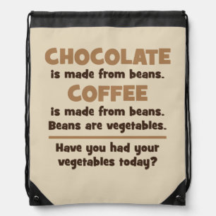 Chocolate, Coffee, Beans, Vegetables - Novelty Drawstring Bag