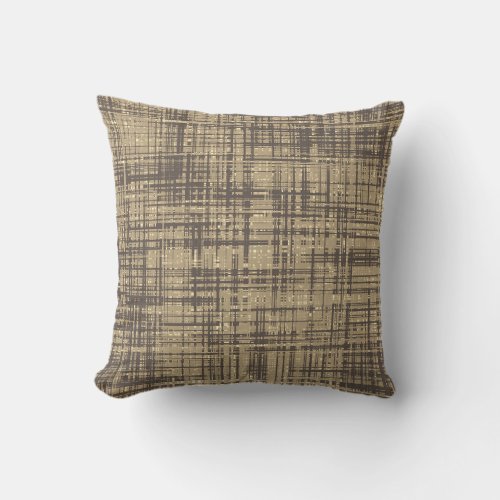 Chocolate Coffee Brown Beige Cream Stripe Pattern  Throw Pillow