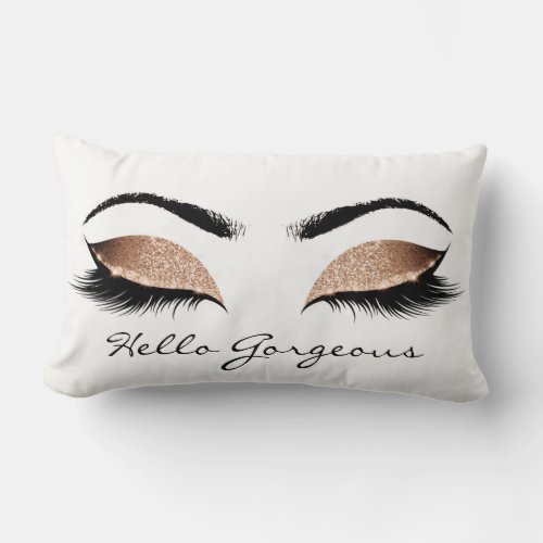 Chocolate Coffee Makeup Lashes Hello Gorgeous Lumbar Pillow