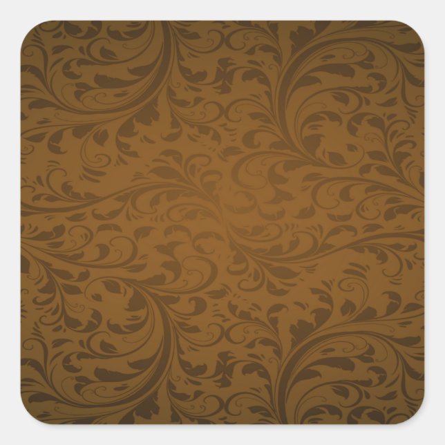 Chocolate Color Background Square Sticker (Front)